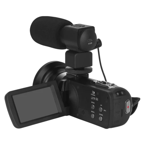 Wide Angle 4K Youtube Digital Video Cameras Slow Motion Loop Recording Microphone Camcorder Auto Focus Streaming Webcam Vlog Kit - Image 2