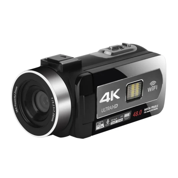 Wide Angle 4K Youtube Digital Video Cameras Slow Motion Loop Recording Microphone Camcorder Auto Focus Streaming Webcam Vlog Kit - Image 4