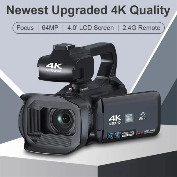 4K Camera 30FPS Camcorder Professional Vlog Streaming Camcorder Recording 48MP WIFI 18X Zoom Film Cameras Ultra HD Video Cameras - Image 6