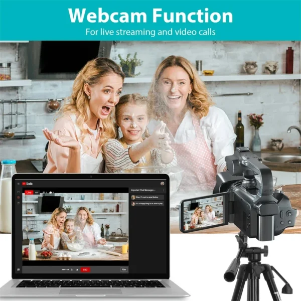 4K Camera 30FPS Camcorder Professional Vlog Streaming Camcorder Recording 48MP WIFI 18X Zoom Film Cameras Ultra HD Video Cameras - Image 5