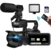 6K Camcorder Youtube Digital Video Camera for Live Stream WiFi Webcam 18X 64MP Digital Camera Vlog Recorder 4 Inch Rotate Screen