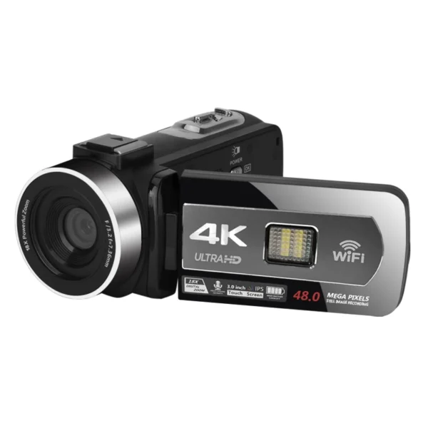 Wide Angle 4K Youtube Digital Video Cameras Slow Motion Loop Recording Microphone Camcorder Auto Focus Streaming Webcam Vlog Kit - Image 5