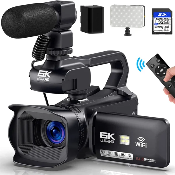 KOMERY YouTube Camcorder 6K Ultra HD camera Camcorders 64MP Streaming Camera 4.0"Touch Screen Digital Video Camera